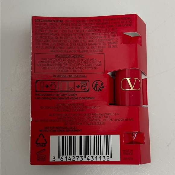 Valentino Rosso Satin Lip Color 22R Red Mini - Picture 6 of 7